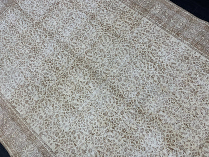 Muted Persian RUG 6.7 x 10 Turkish Oushak Rug Neutral Antique Rug Vintage Rug Wool Muted Oriental Rug Handmade Rug Hand Knotted Rug