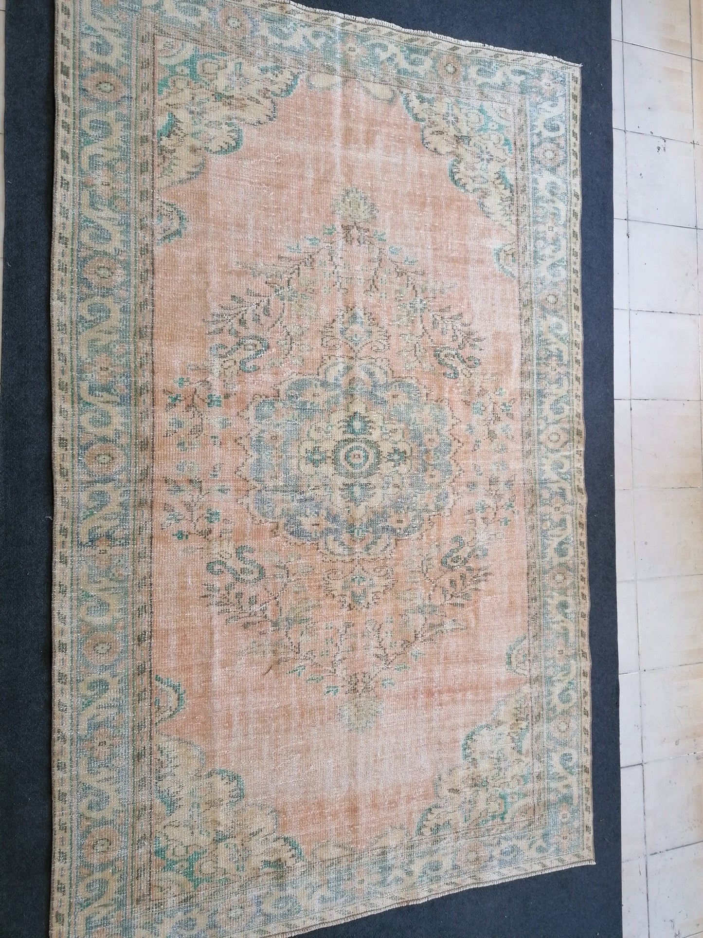 5'10x9'2  vintage turkish rug, large oushak rug, living room rug, vintage hand made rug, bohemian rug, kitchen rug