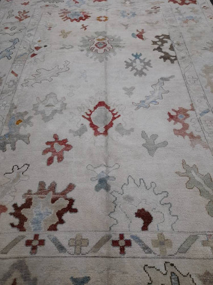 8.5 x 12 Muted Turkish RUG  TURKISH Oushak Rug Muted Oushak Rug Vintage Rug Wool Oushak 9x12 Rug Hand Made Rug Authentic Oushak Rug