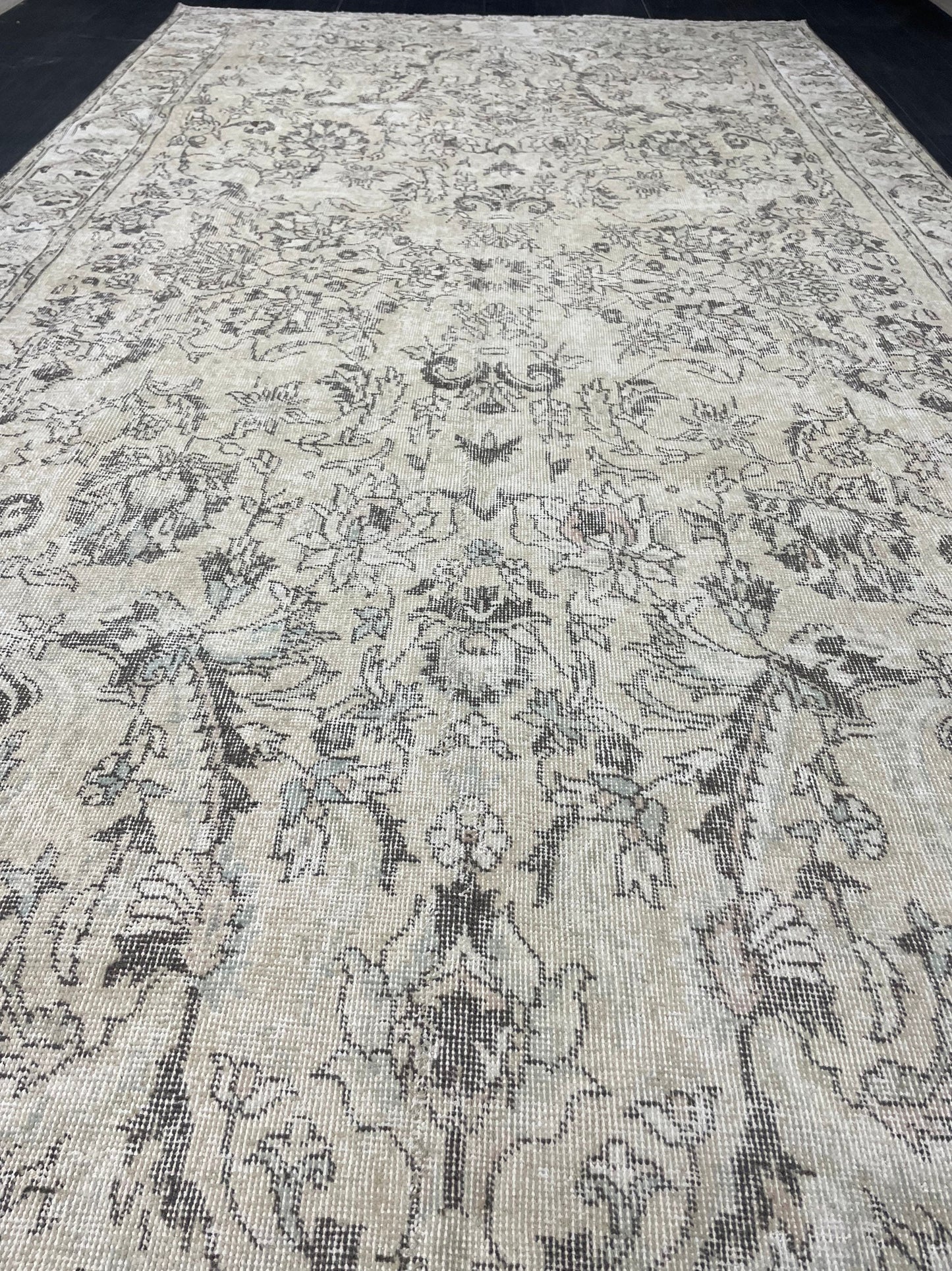 Vintage Rug TURKISH 6.2 x 12 Rug Handmade Rug Distressed Rug  Large Oushak Rug Oushak Rug, Wool Rug Hand Knotted Rug 6x12 ft