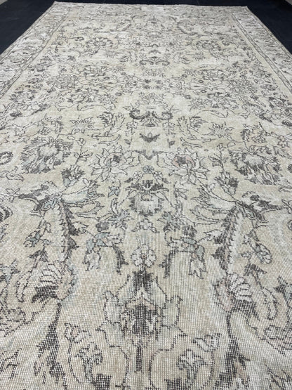 Vintage Rug TURKISH 6.2 x 12 Rug Handmade Rug Distressed Rug  Large Oushak Rug Oushak Rug, Wool Rug Hand Knotted Rug 6x12 ft