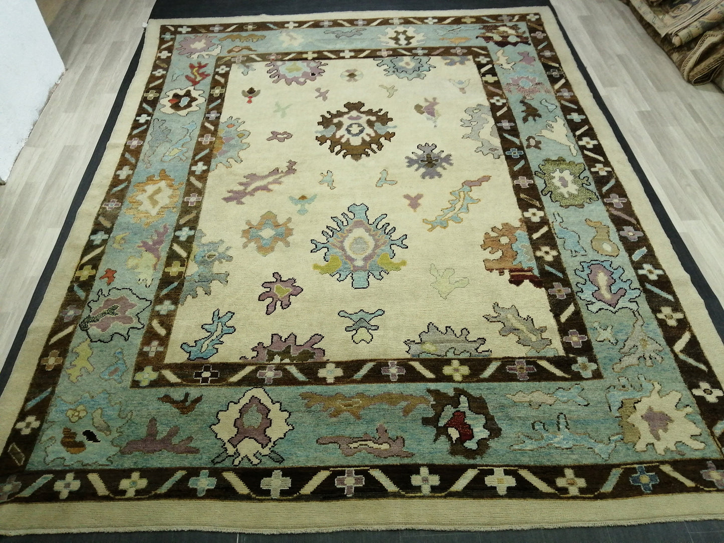 11.8 x 9.5 Large OUSHAK RUG, Wool TURKISH Oushak Rug, Vintage Oushak  Rug, Rug, Wool Oushak Rug Hand Made Rugs, Made In Turkey 9x12
