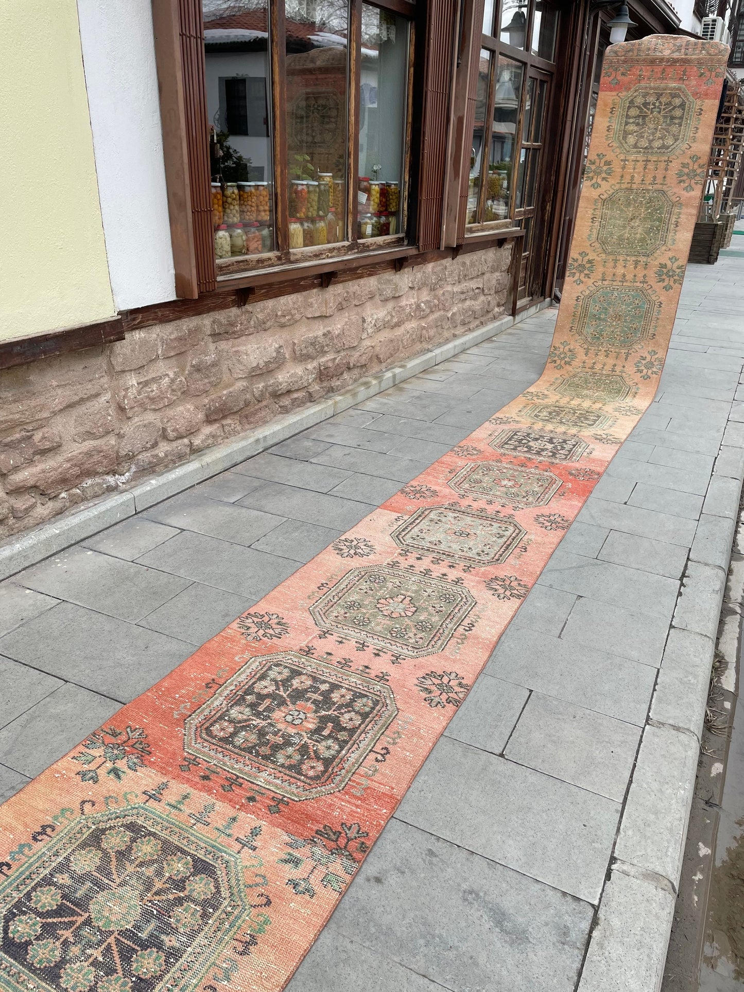 Vintage Staircase Runner Rug 2.5 x 33 ft Extra Long TURKISH Runner Rug Vintage Runner Rug Distressed Runner Rug  Runner Hand Knotted Runner