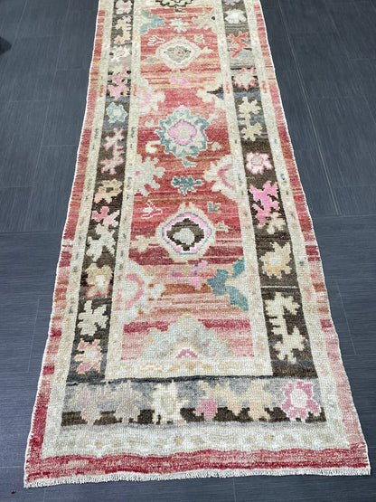 Turkish Oushak Runner 3 x 15.3 Turkish Runner Rug XL Vintage Runner Rug Long Hallway Runner Rug Kitchen Runner Stairs Runner
