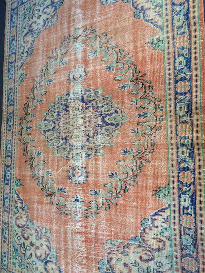 Vintage Rug Turkish Rug Oushak  Rug Bohemian Rug Living Room Rug Wool Oushak Rug Hand Made Rug