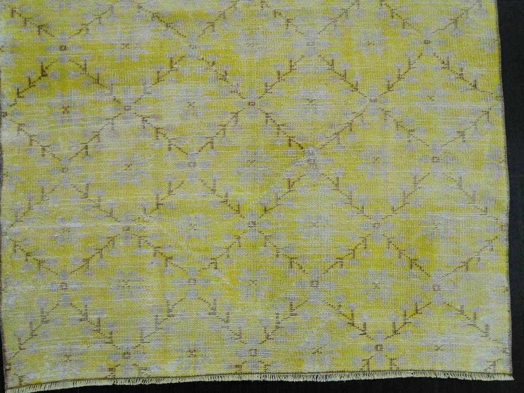 Vintage RUG TURKISH Rug 7.3 x 4.5 Oushak Rug Vintage Oushak Rug Vintage Rug Muted Boho Rug Hand Made Rug Vintage Neutral Rug
