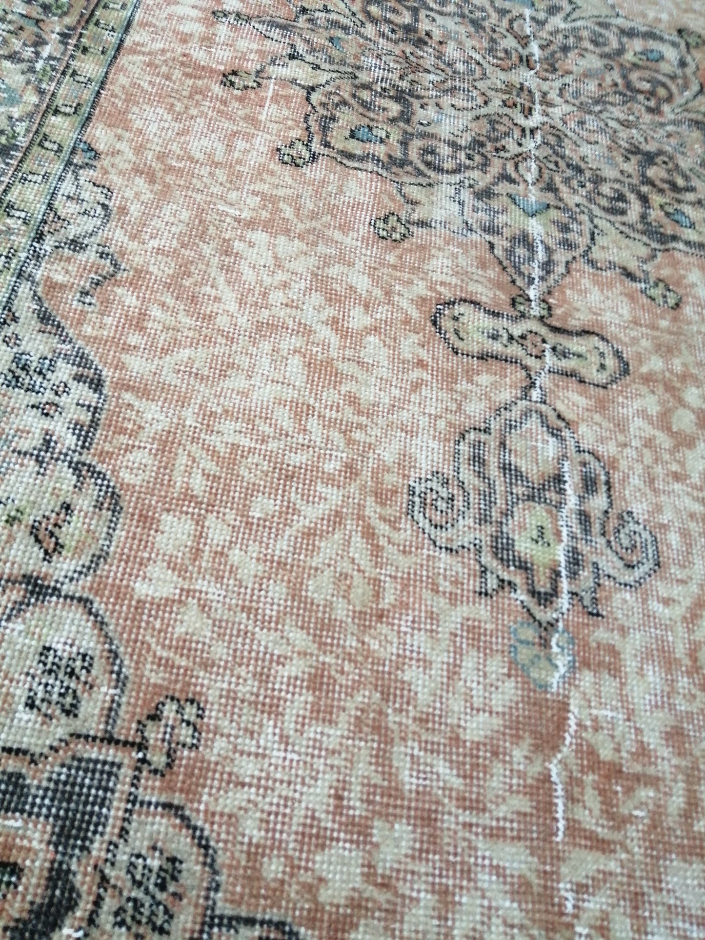 6.4 x 3.2 Vintage  Rug Turkish  Rug Oushak Rug Bohemian Rug, Living Room Rug, Oushak Rug, Hand Made Rug Wool Rug