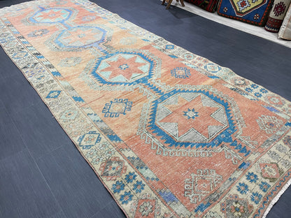 Oushak Runner Rug Turkish 4.6 x 12.5 Runner Rug Vintage Runner Rug Hallway Runner Rug Kitchen Runner Rug Wool Runner Rug Wool Oushak Rug