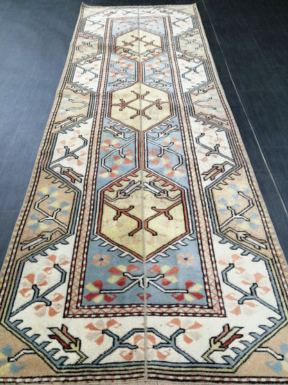 3 x 8.9 Runner Rug Handmade Patchwork Runner Rug Vintage Runner Rug Hallway Runner Rug Kitchen Runner Rug Wool Runner Rug Wool Oushak Rug