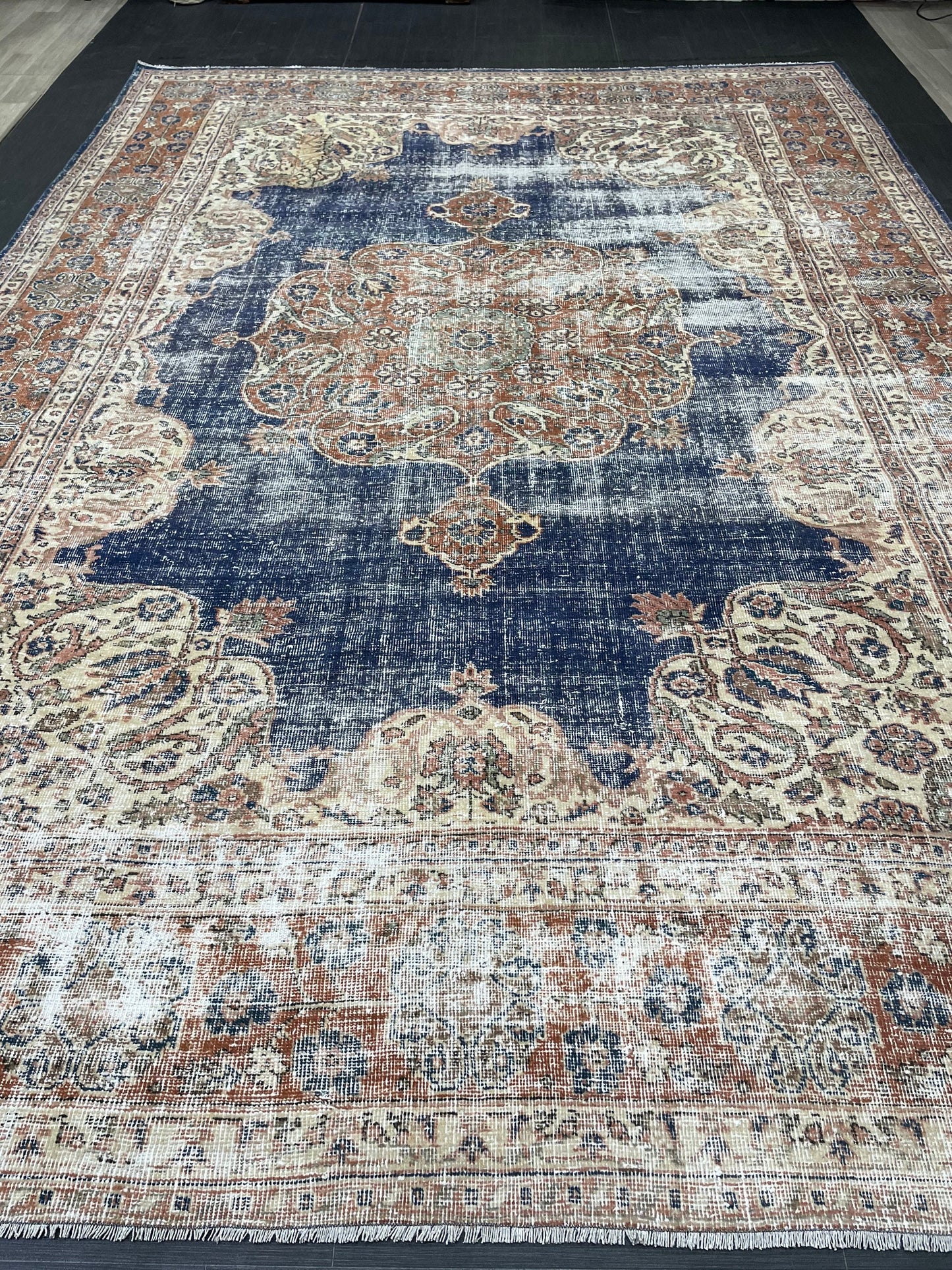 8 x 11.5 Persian RUG Distressed Oriental Rug Handmade Rug Vintage Antique Rug Vintage Quality Rug Wool Oushak Rug Hand Knotted Turkish Rug