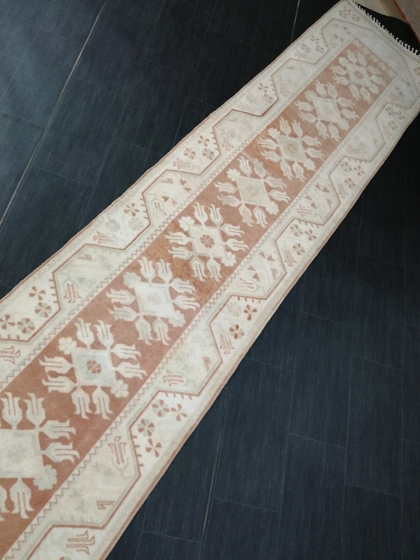 MUTED Staircase Runner 2.5 x 17 Turkish Runner Extra Long Vintage Runner Rug Hallway Runner Kitchen Runner Rug XL Wool Handmade Runner