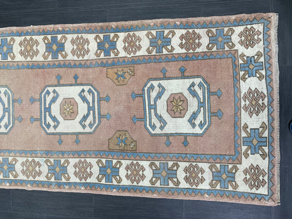 Oushak Runner Rug Turkish Runner 3 x 10.3 Rug Vintage Runner Rug Hallway Runner Rug Kitchen Runner Rug Wool Oriental Runner Rug