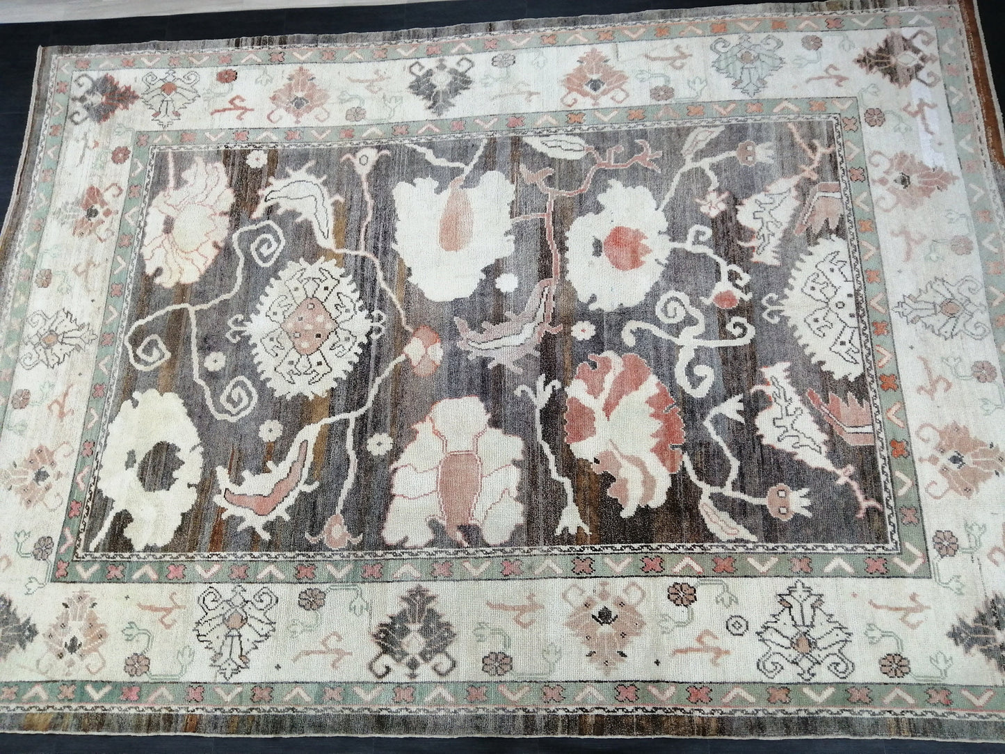 OUSHAK RUG, 12.4 x 8.7 Turkish Oushak Rug, Vintage Oushak Rug Wool Oushak Rug Hand Made Rugs, AUTHENTIC Oushak Rug