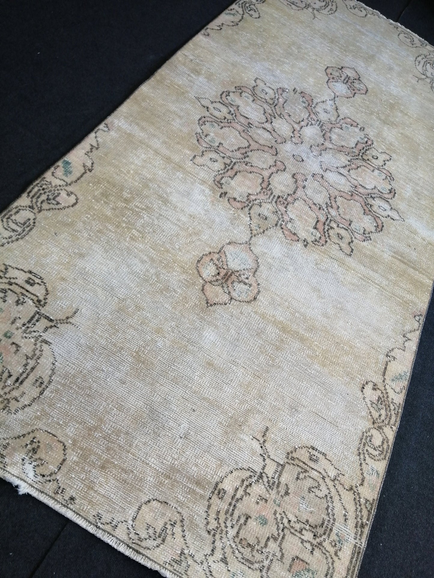 4x9 Oushak Runner Rug Turkish Runner Rug Vintage Runner Rug Hallway Runner Rug Beige Kitchen Runner Rug Wool Runner Rug Wool Rug