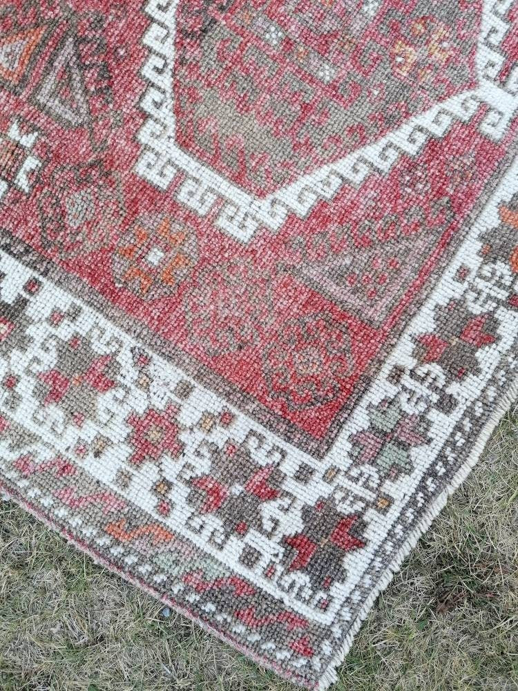 4.5 x 8.2 Vintage kurdish runner rug - handmade rug, Wool runner rug