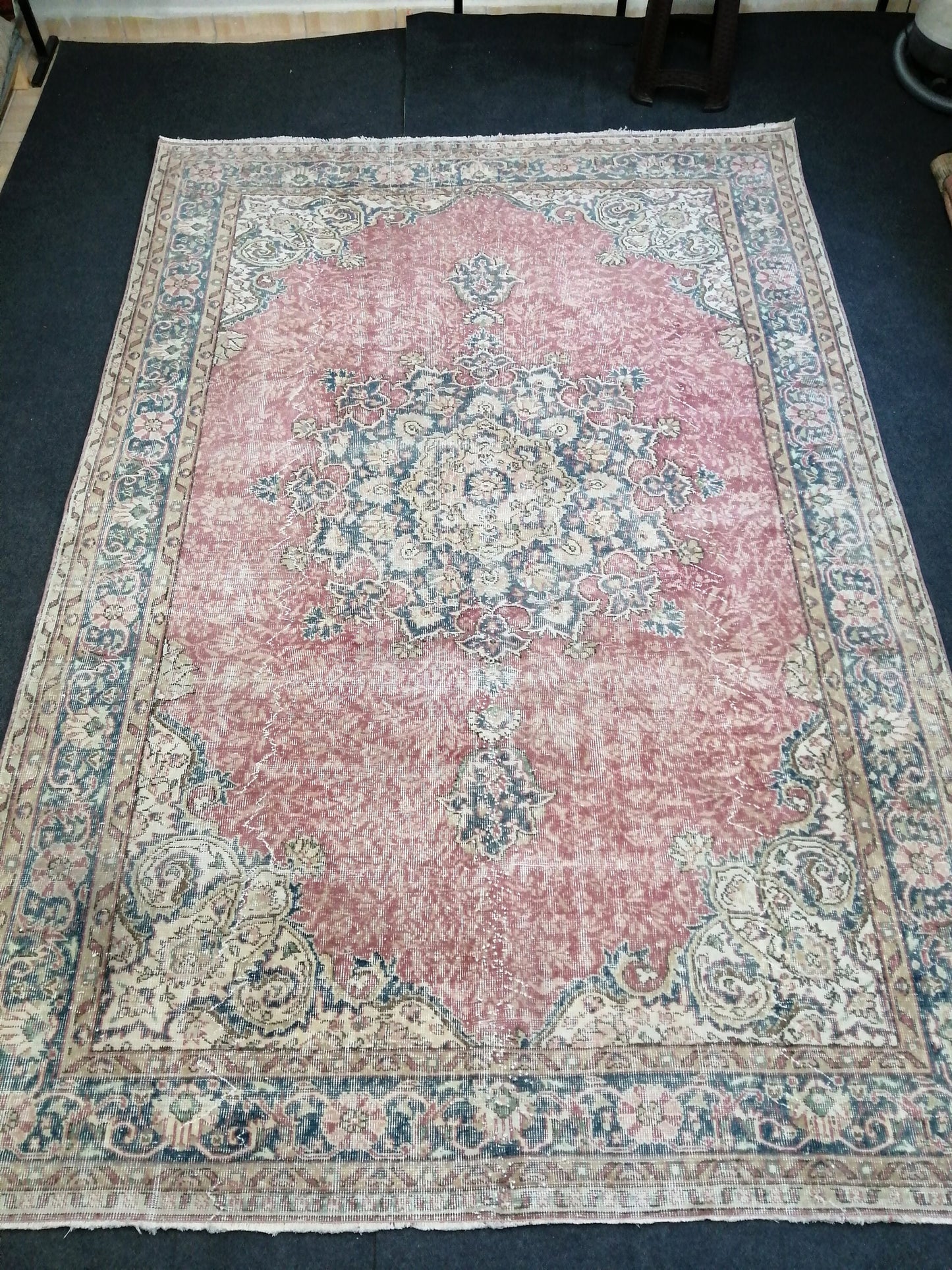 10.3 x 6.9 Vintage Rug, Oushak Rug, Turkish Rug, Livingroom Rug, Kitchen Rug, Handmade Wool Rug, Hand Knotted Rug