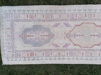3x12'6 oushak wool runner, turkish oushak new production handmade rug, hallway runner rug