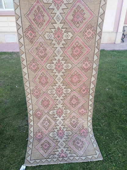 Turkish runner rug, vintage wool rug 2'9x6'5 vintage oushak runner rug unique hand made rug kitchen rug bohemian rug