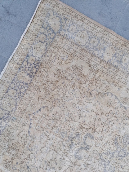 7 x 10 large vintage oushak rug, handmade rug, distressed rug