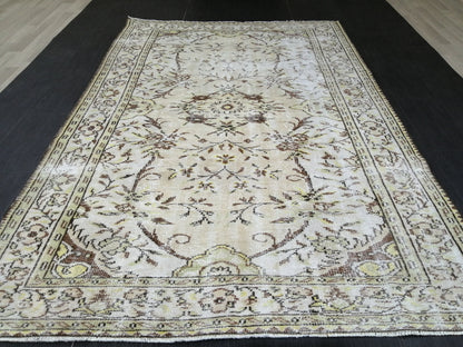 6x9 Muted Handmade Rug Oushak Rug, Rustic Rug Boho Rug, Muted Home Decor Rug  Turkish Rug, Farmhouse Rug Persian Rug Hand Knotted Rug