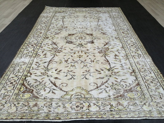 6x9 Muted Handmade Rug Oushak Rug, Rustic Rug Boho Rug, Muted Home Decor Rug  Turkish Rug, Farmhouse Rug Persian Rug Hand Knotted Rug