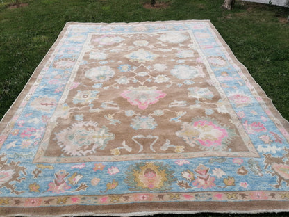 9.2 x 12.2 Large turkish oushak rug - new oushak rug, large living room rug hand knotted rug