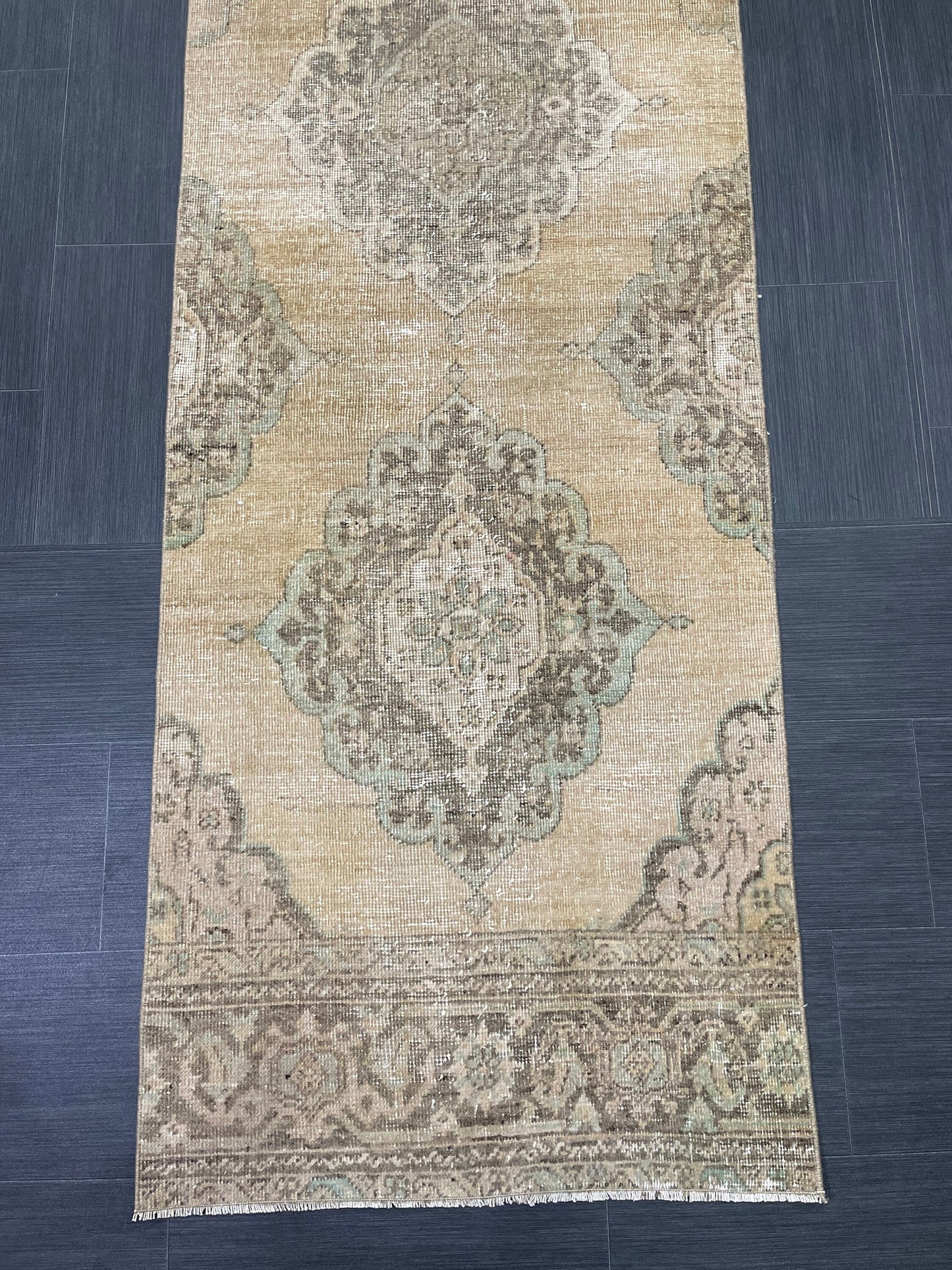 Antique Runner Rug 2.6 x 14 Persian Runner Rug Wool Oushak Rug Oushak Runner Rug Long Turkish Runner Rug Kitchen Runner Rug Hallway Runner
