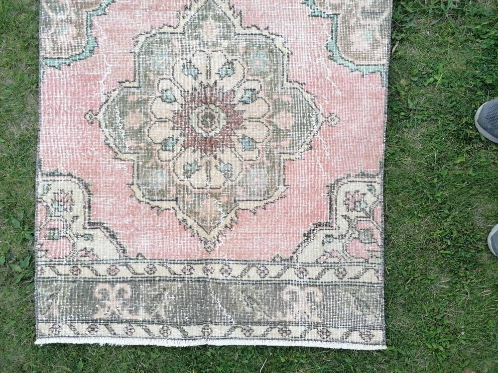 Vintage wool runner 2'10x12'7 hallway oushak runner, distressed turkish handmade runner, kitchen runner rug, entery rug