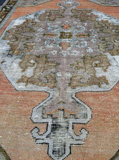 OUSHAK RUG TURKISH Oushak Rug Vintage Oushak Runner Rug Vintage Runner Rug Wool Oushak Rug Hand Made Rugs Vintage Turkish Rug