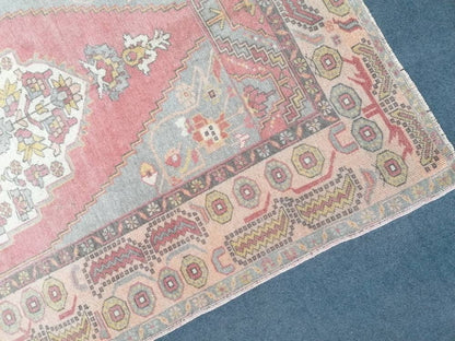 Pastel vintage wool rug oushak hand made rug 4'7x9 bohemian rug,area rug