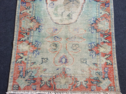 2.4 x 4.9 VINTAGE RUG TURKISH Rug Distressed Rug Oushak Rug Handmade Rug Hand Knotted Rug