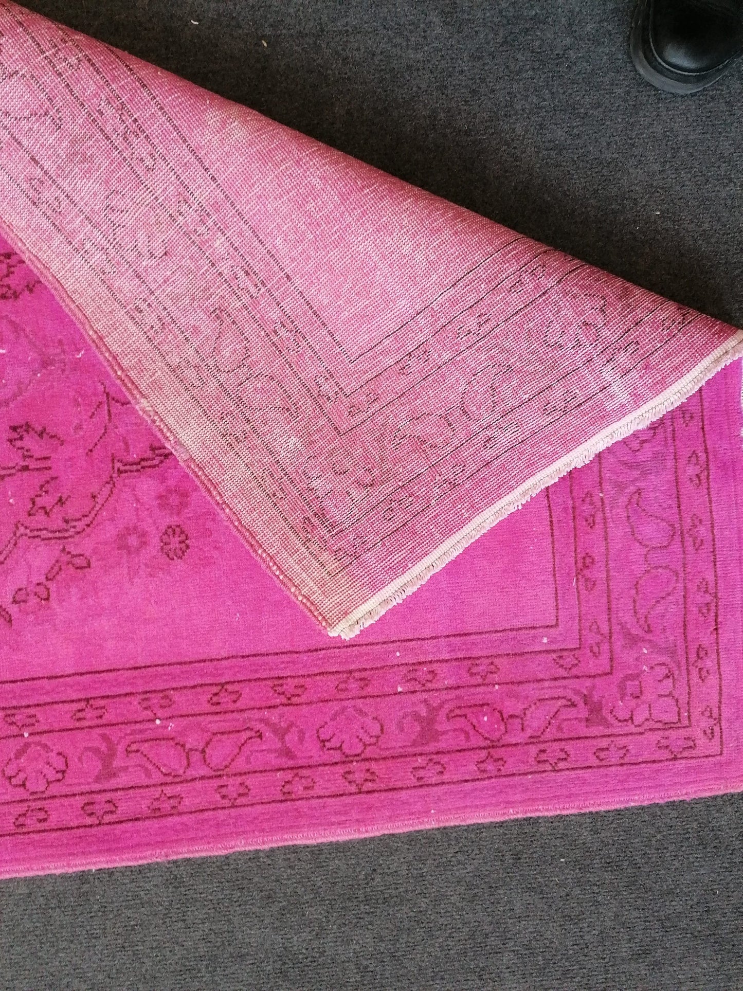 2.10 x 8.10 Handmade pink turkish runner rug, oushak vintage runner rug, vintage anatolian rug