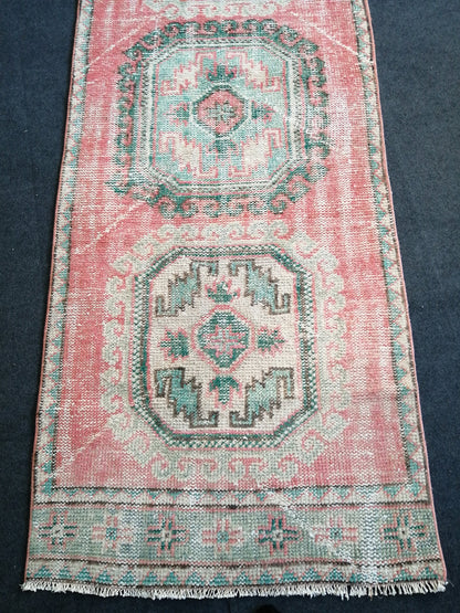 3x12 Oushak Runner Rug Turkish Runner Rug Pink Vintage Runner Rug Hallway Runner Rug Kitchen Runner Rug Wool Runner Rug Wool Rug