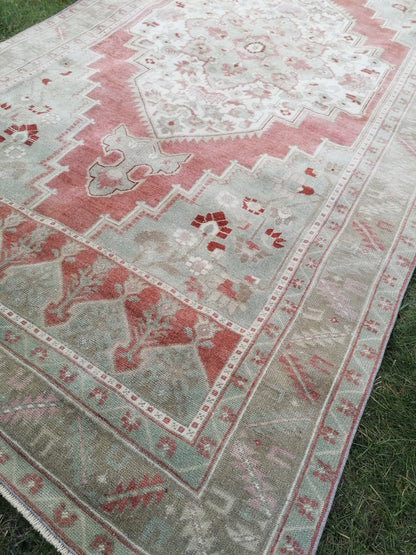 Oushak rug 5x10 vintage knotted wool rug,area rug,living room rug