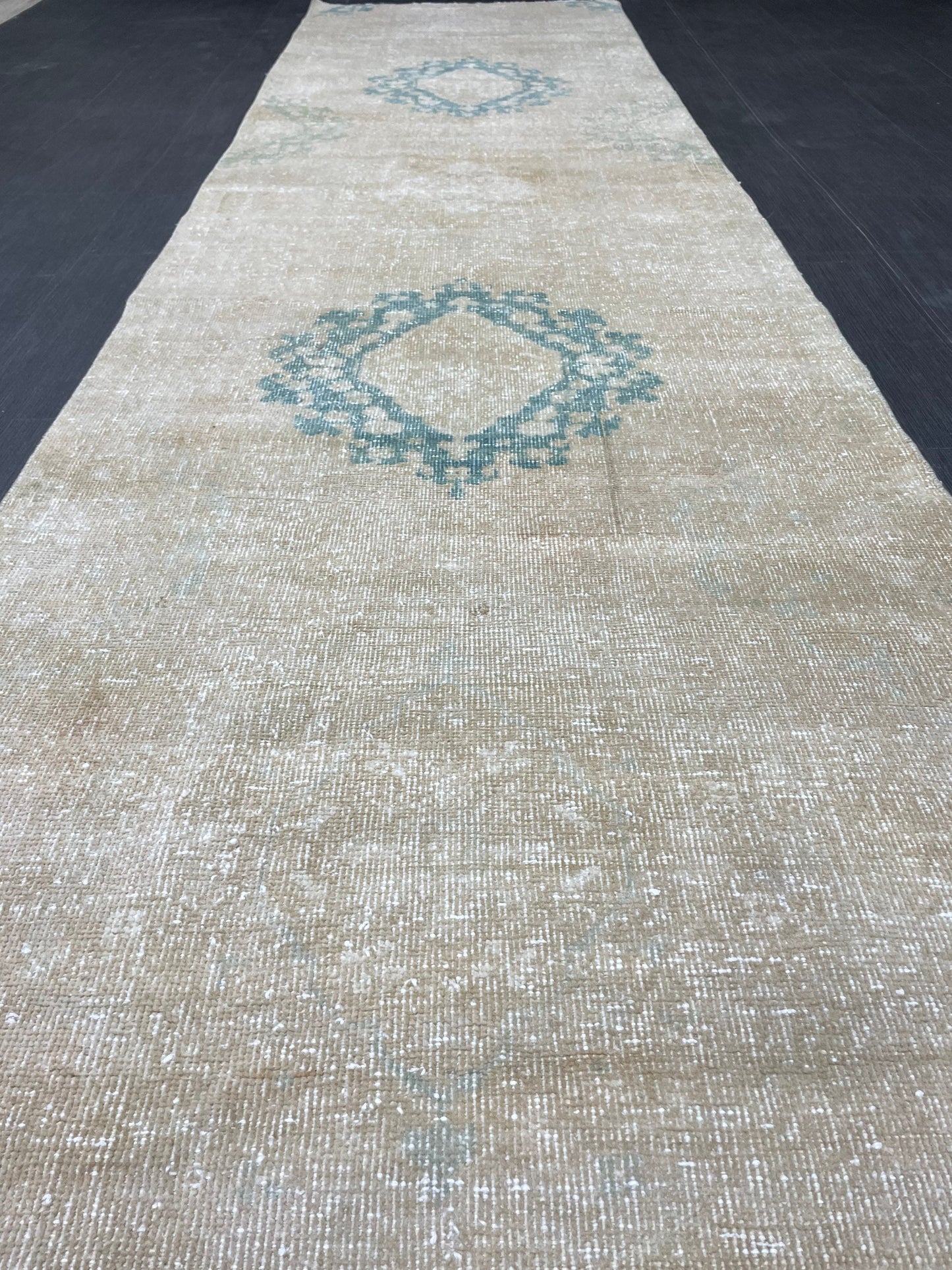 Muted Hand Knotted Runner Rug 3 x 12 Turkish Runner Rug Vintage Runner Rug Hallway Runner Rug Kitchen Runner Rug Handmade Runner Rug