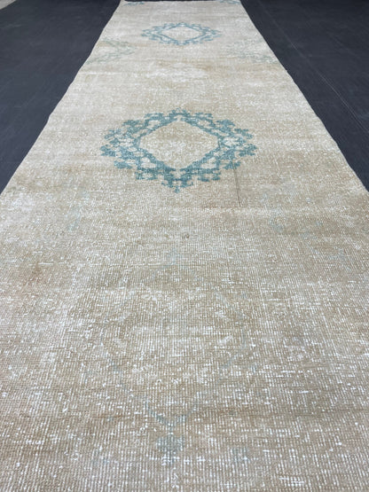 Muted Hand Knotted Runner Rug 3 x 12 Turkish Runner Rug Vintage Runner Rug Hallway Runner Rug Kitchen Runner Rug Handmade Runner Rug