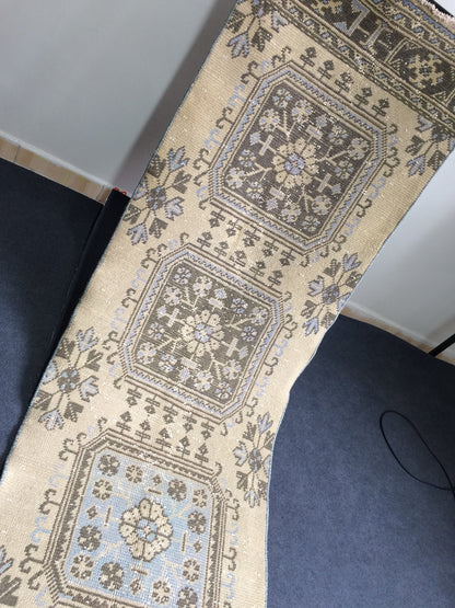12 X 2.7 FT Oushak Runner Turkish Runner Rug Vintage Runner Rug Hallway Runner Rug Turkish Rug Runner Wool Runner Rug Wool Oushak Rug