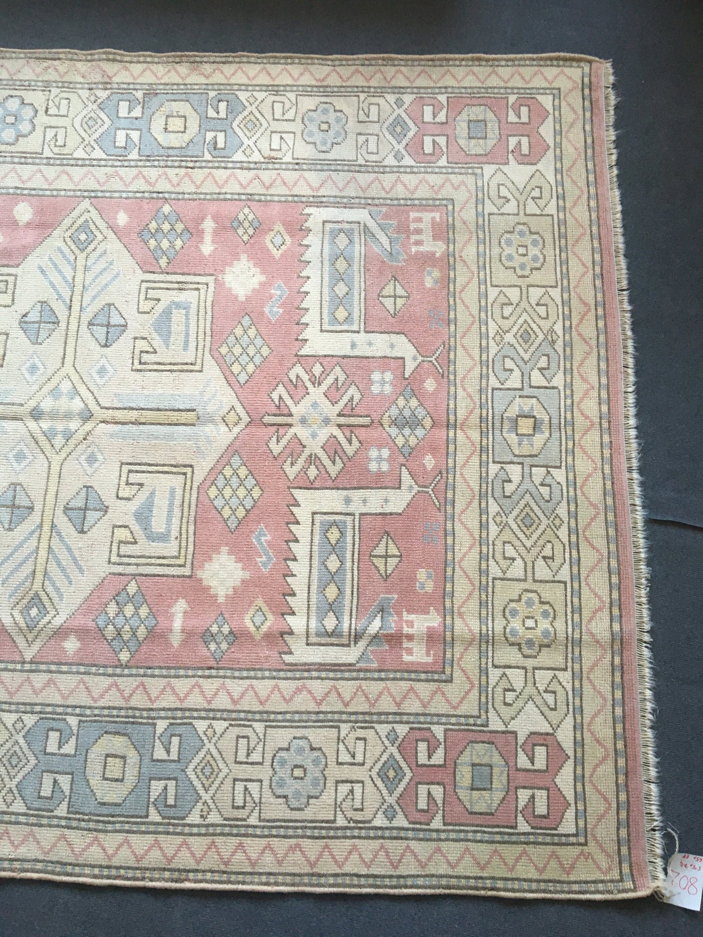 5x7 feet handmade turkish large rug, big wool oushak rug, red vintage largest area rug, bohemian blue kitchen rug, bedroom floor etnique rug