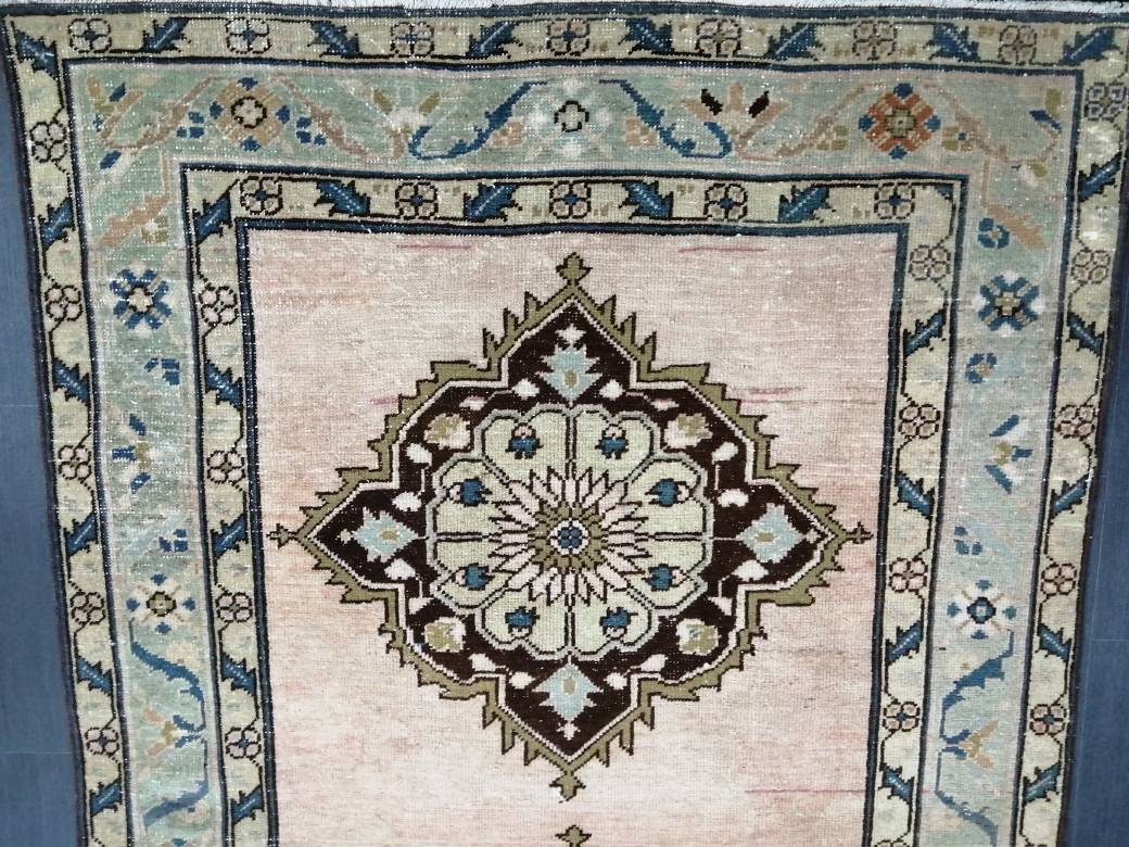 Muted Wool Runner Rug  Muted 4.6 x 9.5 Oushak Runner Rug Turkish Runner Rug Vintage Runner Rug Hallway Runner Rug Wool Kitchen Runner Rug