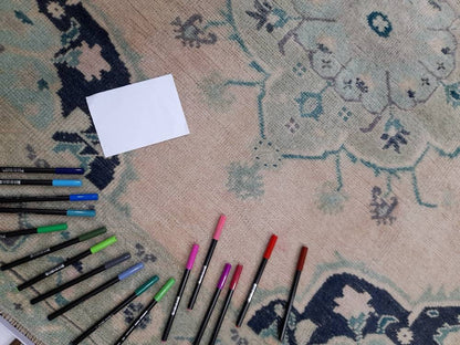 Muted Persian RUG Vintage Oushak Rug Large 5 x 10.5 Vintage Rug Wool Oriental Rug Hand Knotted Rugs Vintage Turkish Rug Muted Rug 5x10 rug