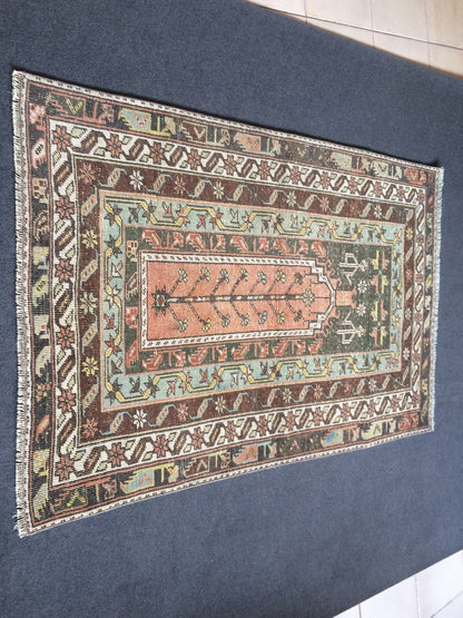 Persian RUG TURKISH Oushak Rug Vintage  Rug Oushak  Rugs  Vintage Runner Rug Wool Oushak Rug Hand Made Rugs Vintage Turkish Rug