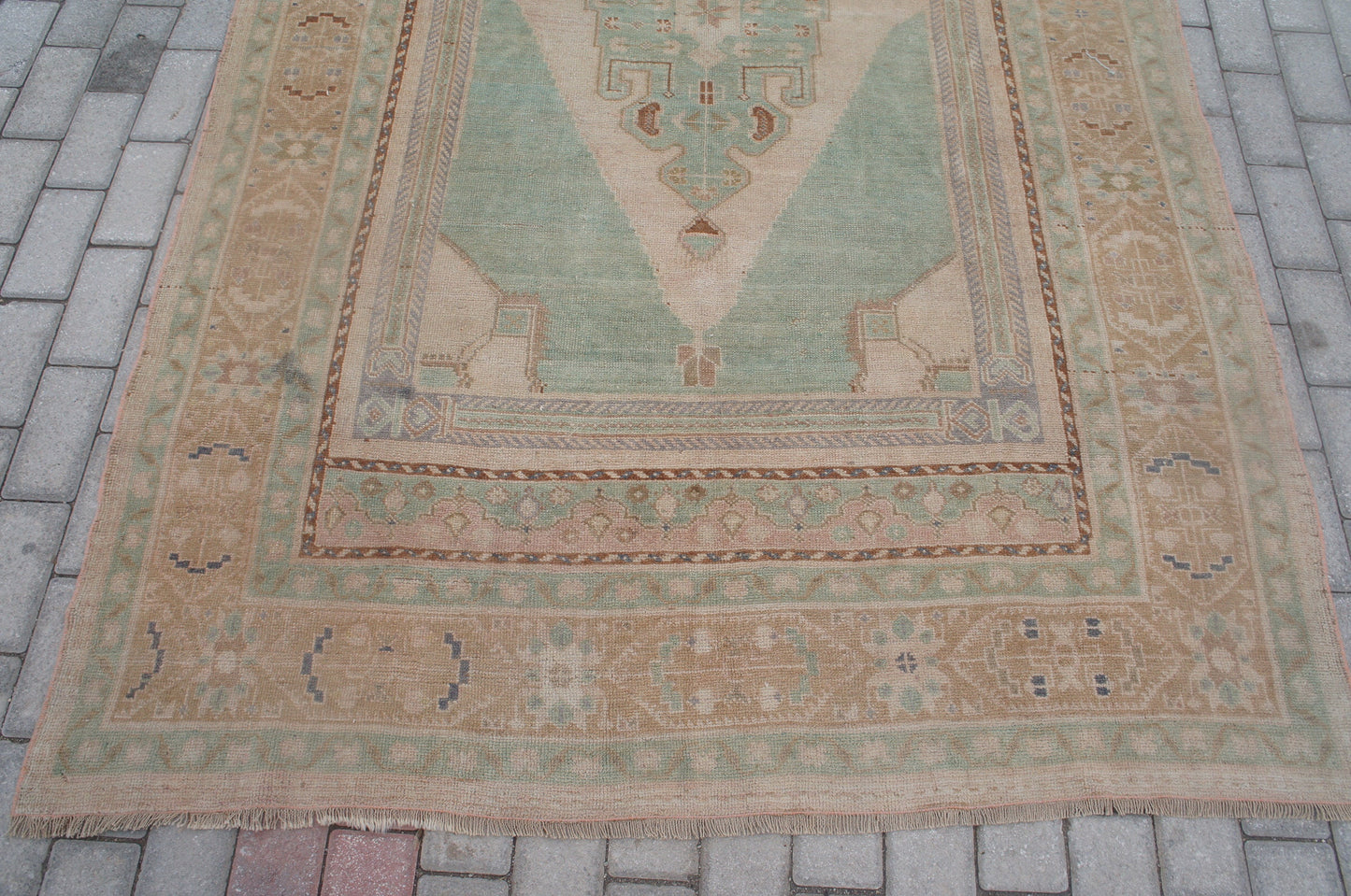 10 x 5.2 Vintage Turkish Rug, Turkish Rug, Wool Oushak Rug, Oushak  Rug, Hand Made  Rug, Wool Rug, Turkish Rug 5 by 10 ft