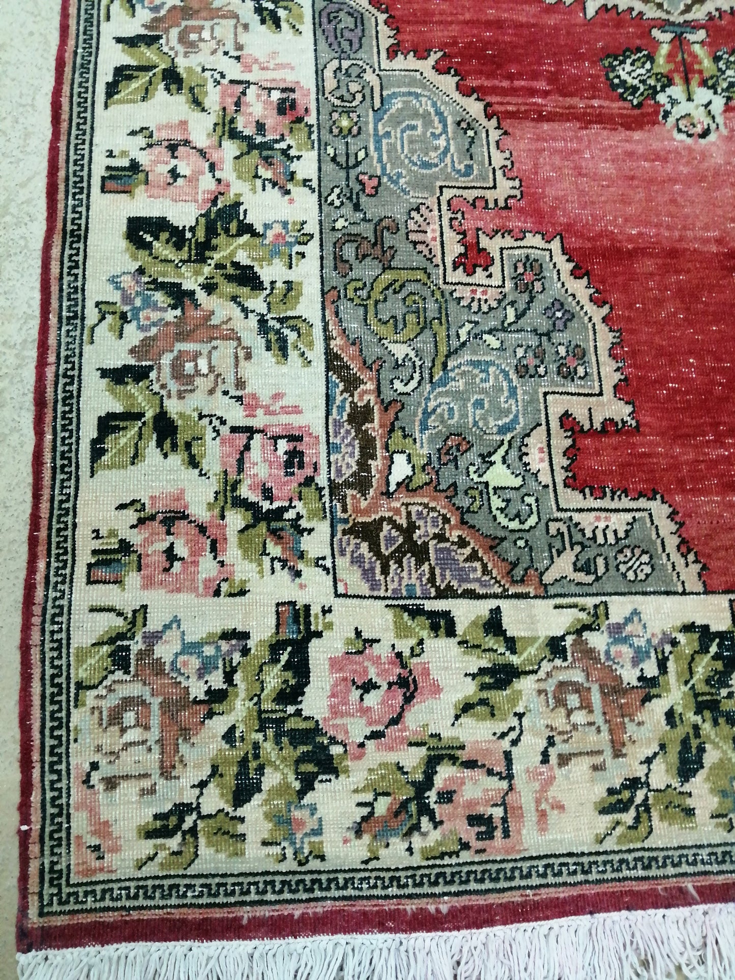 4.6 x 7.6 Floral OUSHAK RUG TURKISH Oushak Rug Vintage Oushak Runner Rug Vintage Runner Rug Wool Oushak Rug Hand Made Rugs Vintage  Rug