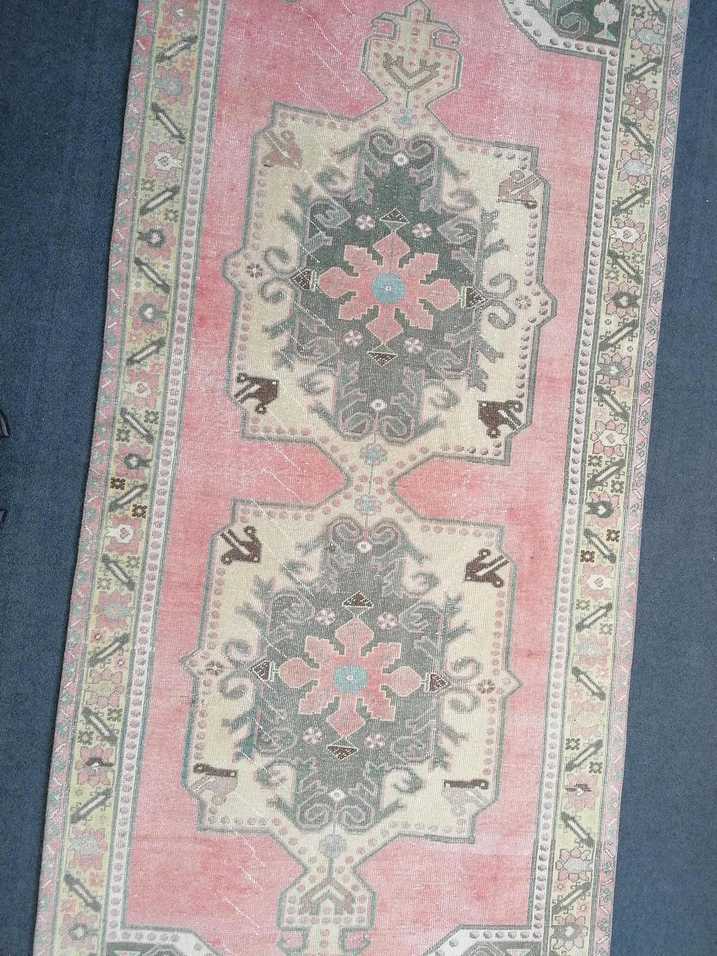 4.8 x 1.3 runner rug, turkish runner rug, vintage runner, kitchen runner, hallway runner rug ,oushak runner