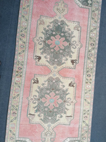 4.8 x 1.3 runner rug, turkish runner rug, vintage runner, kitchen runner, hallway runner rug ,oushak runner