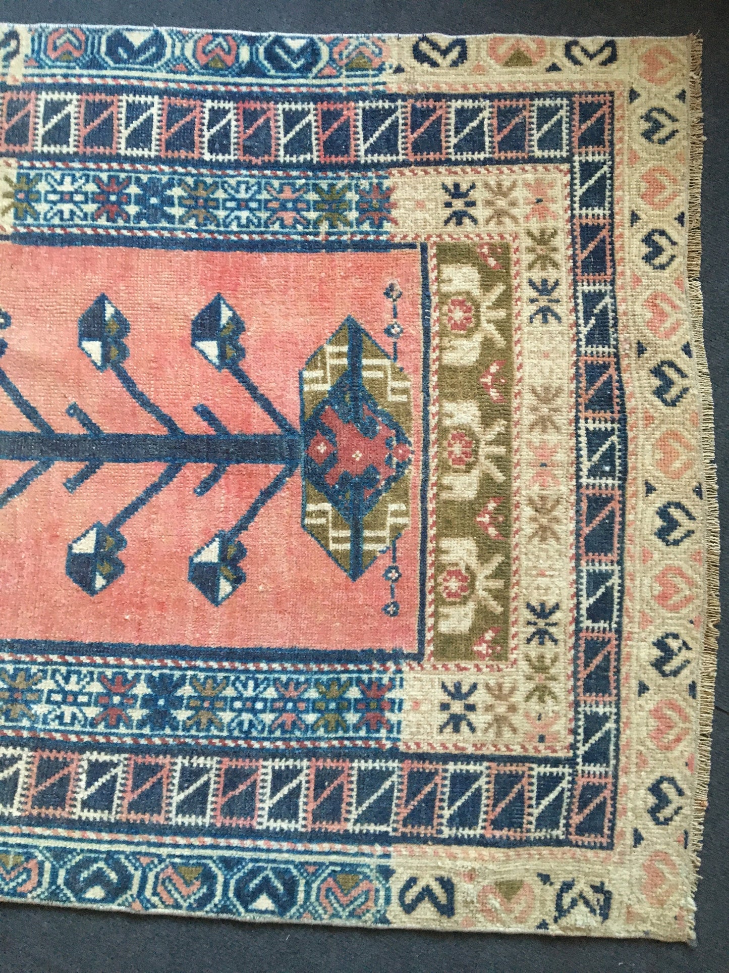 3.5x6 feet handmade turkish rug, vintage oushak bedroom rug, anatolian kitchen muted rug, etnique large laundry rug,large wool entryway rug