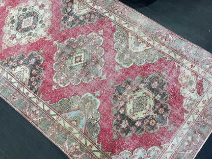 Turkish Runner Rug, Persian Distressed Runner 4.3 x 11.7 Rug, Vintage Runner Rug, Hallway Runner Rug,  Kitchen Runner Rug, Wool Runner Rug