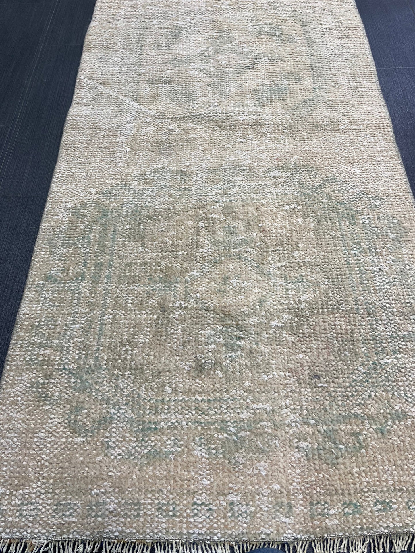 Muted Distressed Runner Rug Muted Turkish 2.3 x 10.6 Runner Rug Vintage Runner Rug Muted Hallway Runner Rug Kitchen Runner Rug Wool Runner