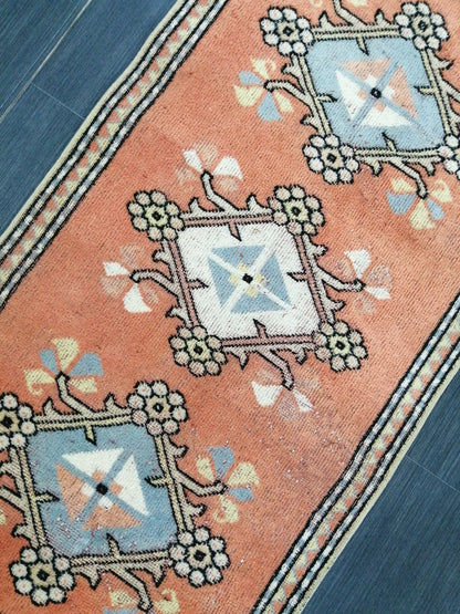 8.8 x 2  Vintage Runner Rug Hallway Runner Rug Kitchen Runner Rug Wool Runner Rug Wool Oushak Runner