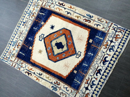 4.7 X 3.7 OUSHAK RUG TURKISH Oushak Rug Vintage Oushak Runner Rug Vintage Runner Rug Wool Oushak Rug Hand Made Rugs Vintage Turkish Rug